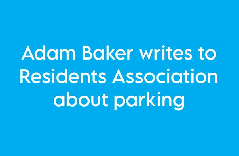 Adam Baker writes to RA about parking