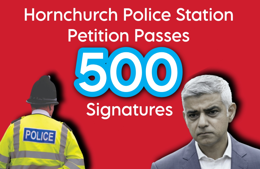 Over 500 signatures for Hornchurch Police Station